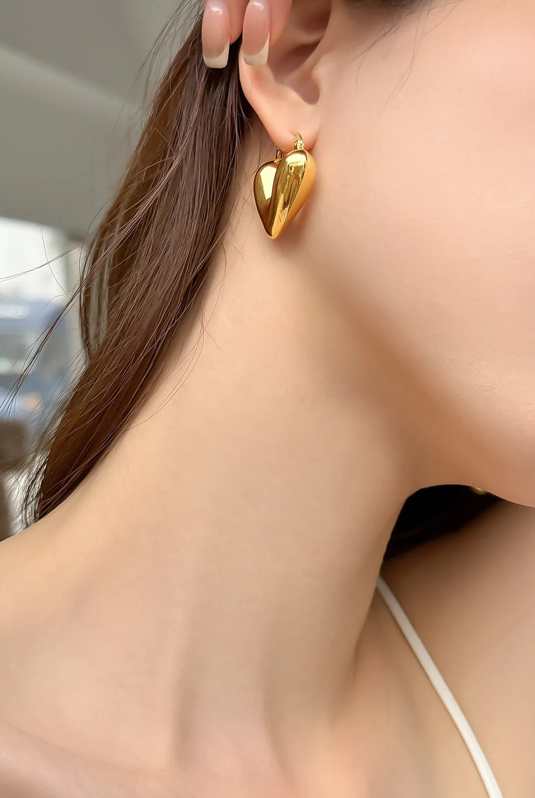 シンプルハート形ピアス