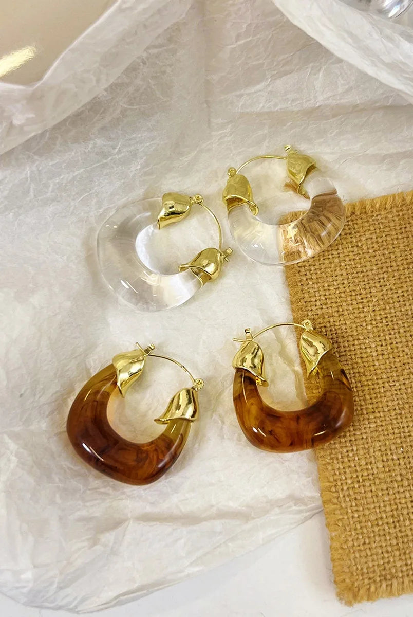幾何模様樹脂ピアス
