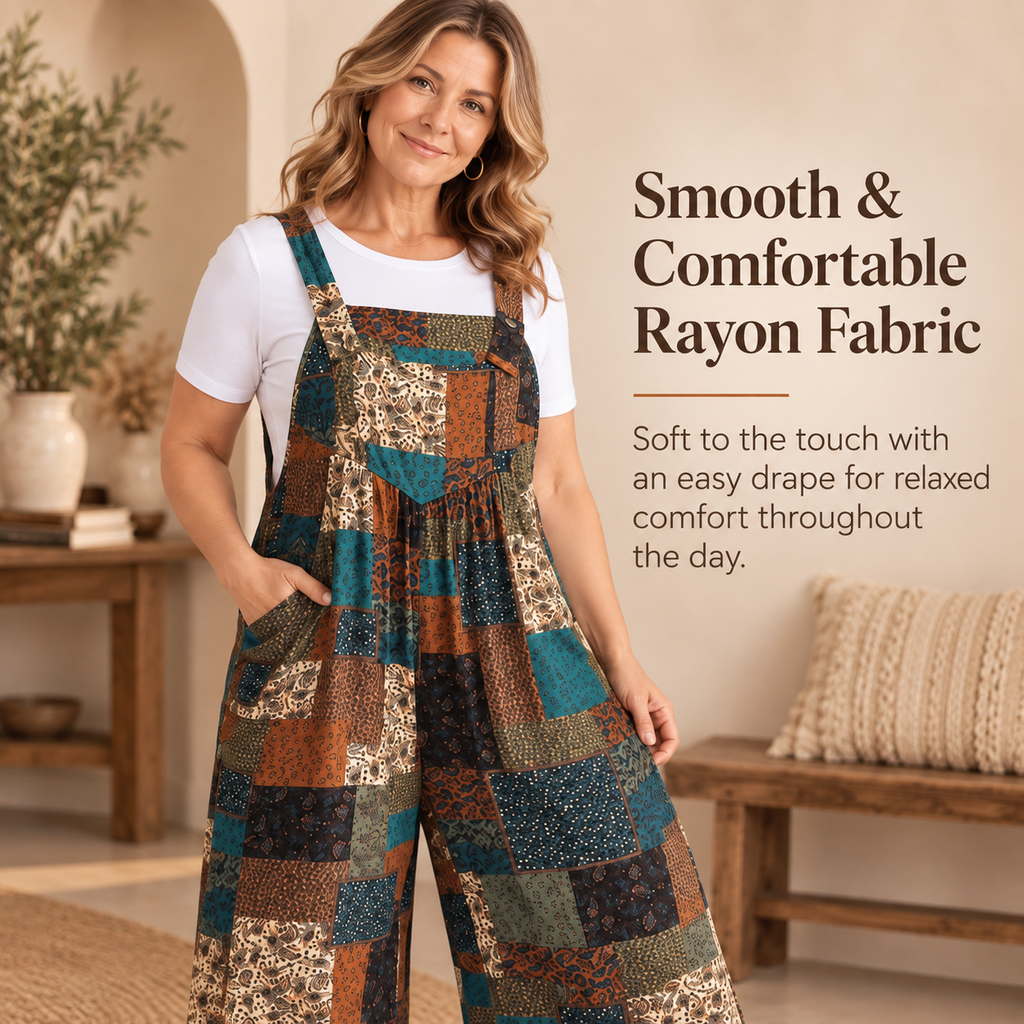 Plus Size Strapless Paisley Jumpsuit with Pockets